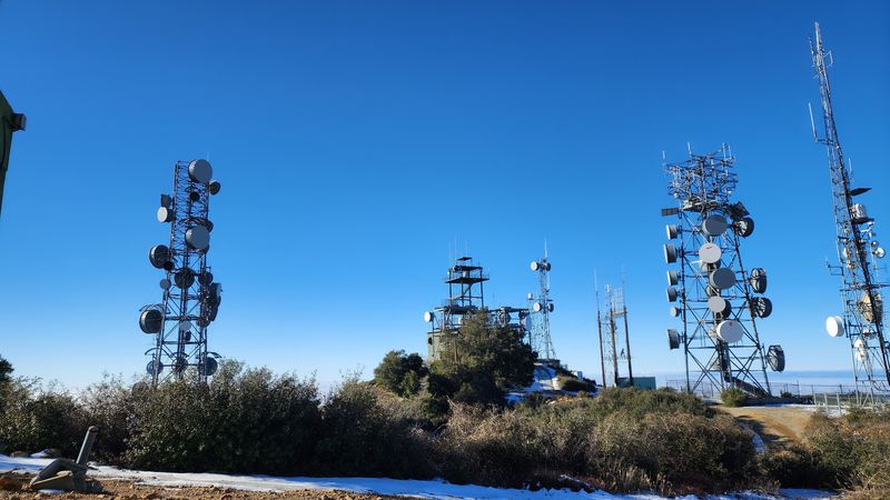 An antenna farm on a mountain summit