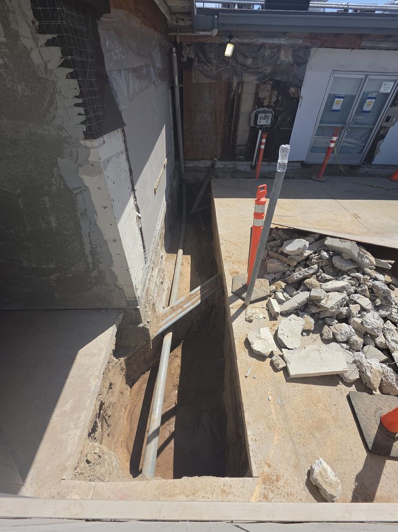 A trench cut for new conduit
